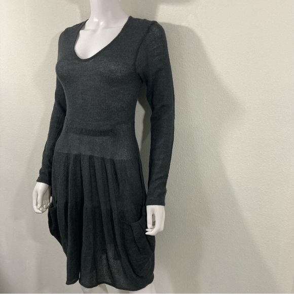 Peruvian Connection Sweater Dress, Gray, Size Small - Picture 2 of 6
